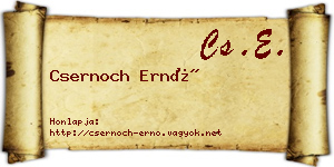 Csernoch Ernő névjegykártya