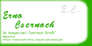 erno csernoch business card